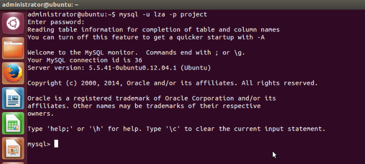 在Ubuntu中建立MySQL数据库