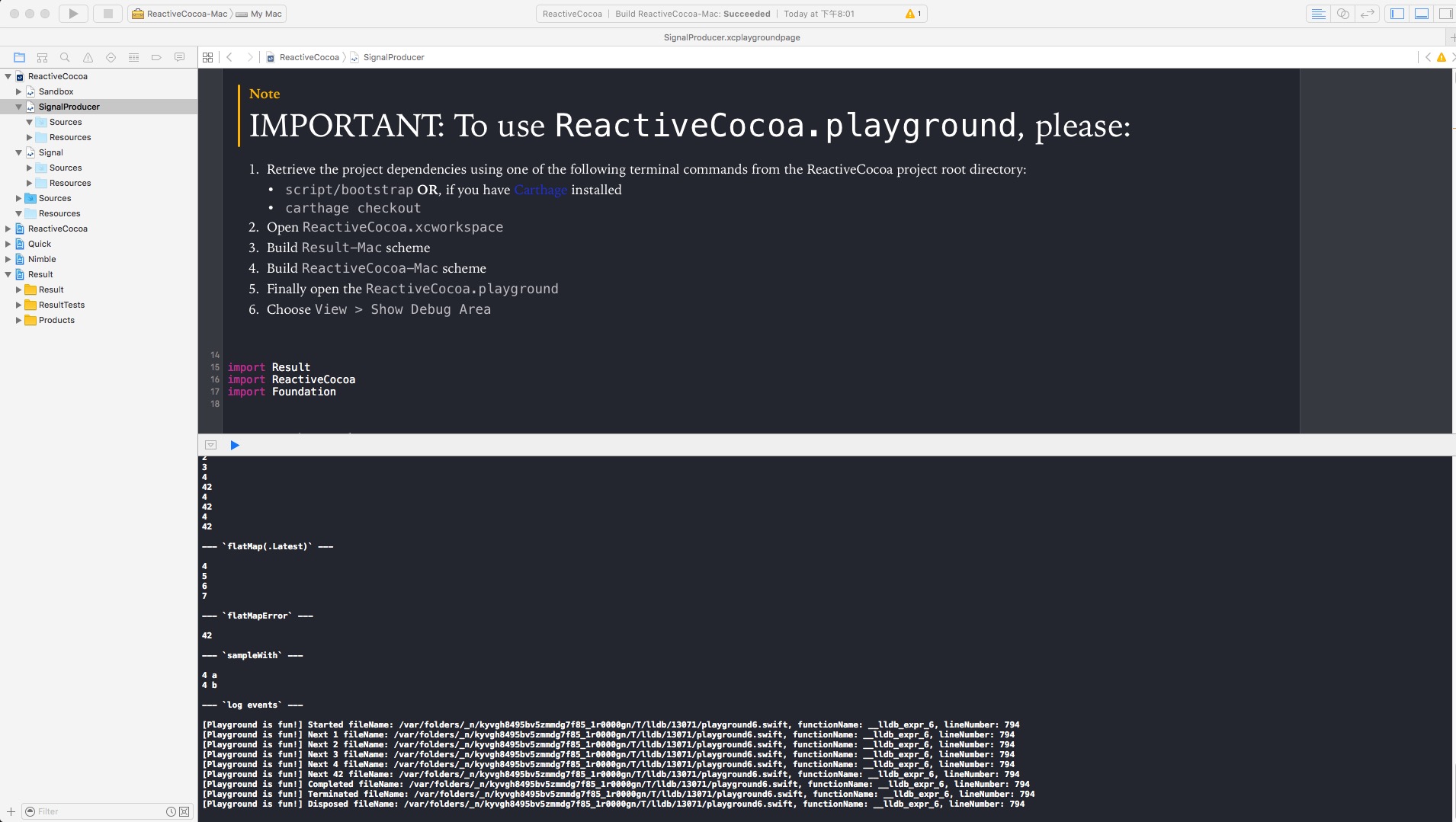 [iOS]ReactiveCocoa playground配置