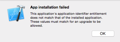 iOS  真机测试 App installation failed