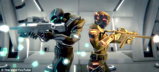 玩家们行走在“虚空”公司位于犹他州的仓库设施中，但在游戏中(如图所示)他们看起来好像身着未来战斗服。