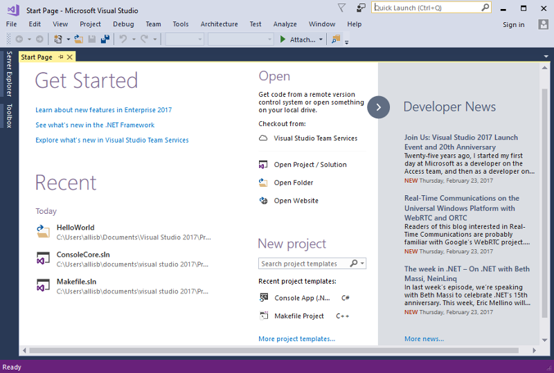 迄今為止最高效的版本 最強IDE Visual Studio 2017新增功能