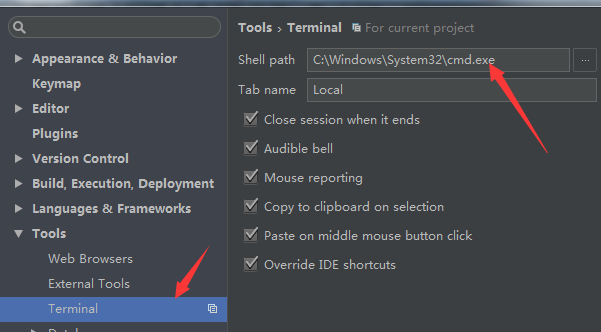 IntelliJ IDEA中Terminal路径的问题（win7环境）第2张