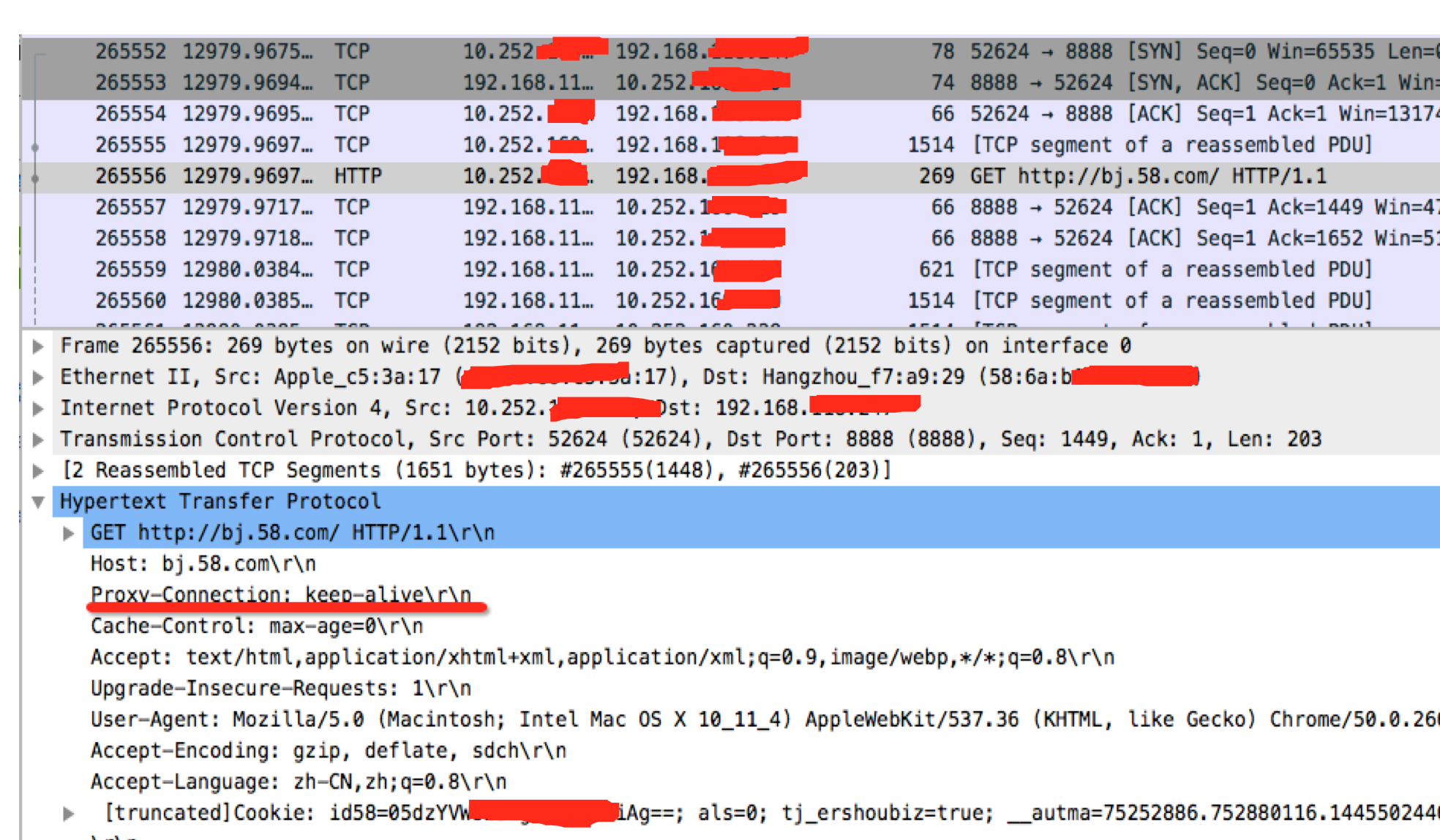 wireshark http proxy