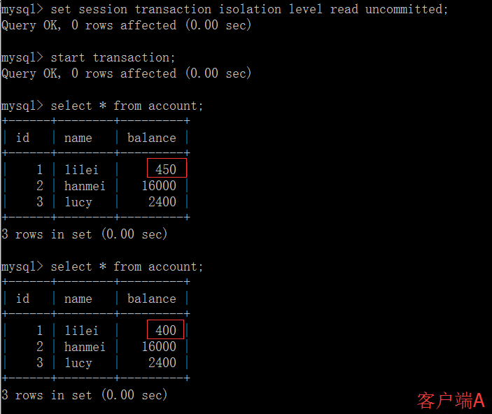 MySQL的四种事务隔离级别