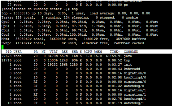 linux top命令查看内存及多核CPU的使用讲述第1张