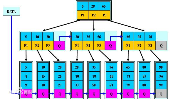 B+树结构原型图