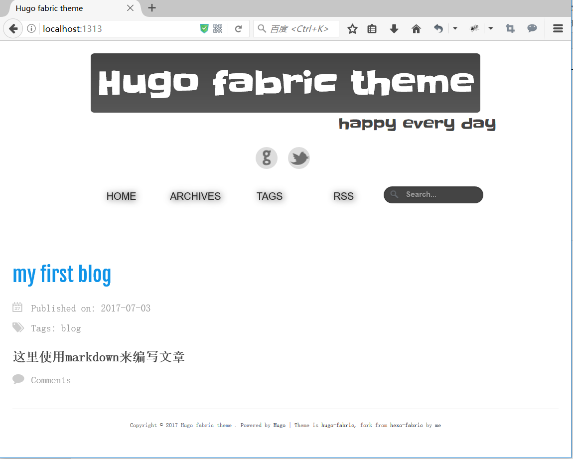 Hugo快速搭建Blog