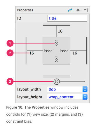 ConstraintLayout Properties Window