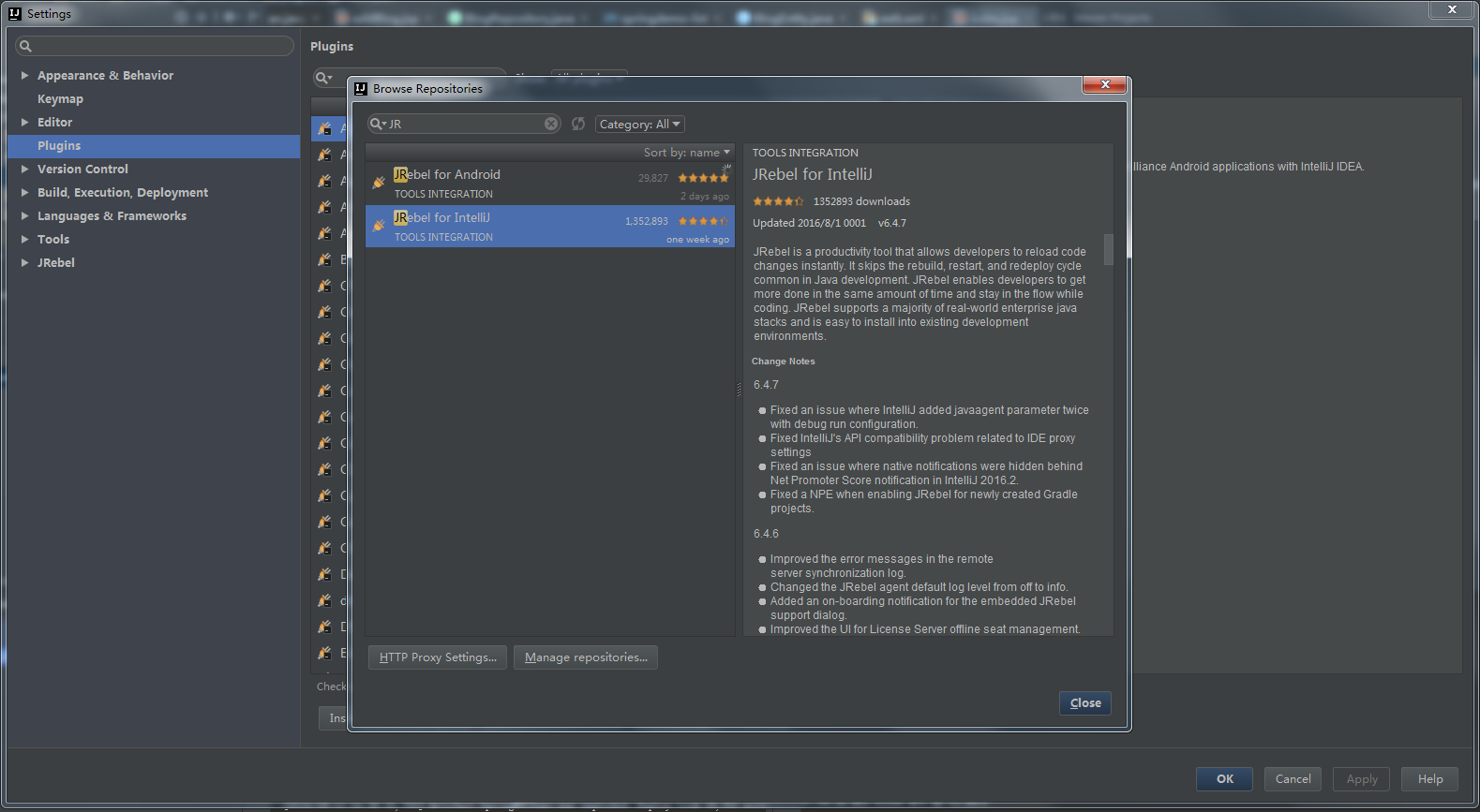 jrebel intellij setup