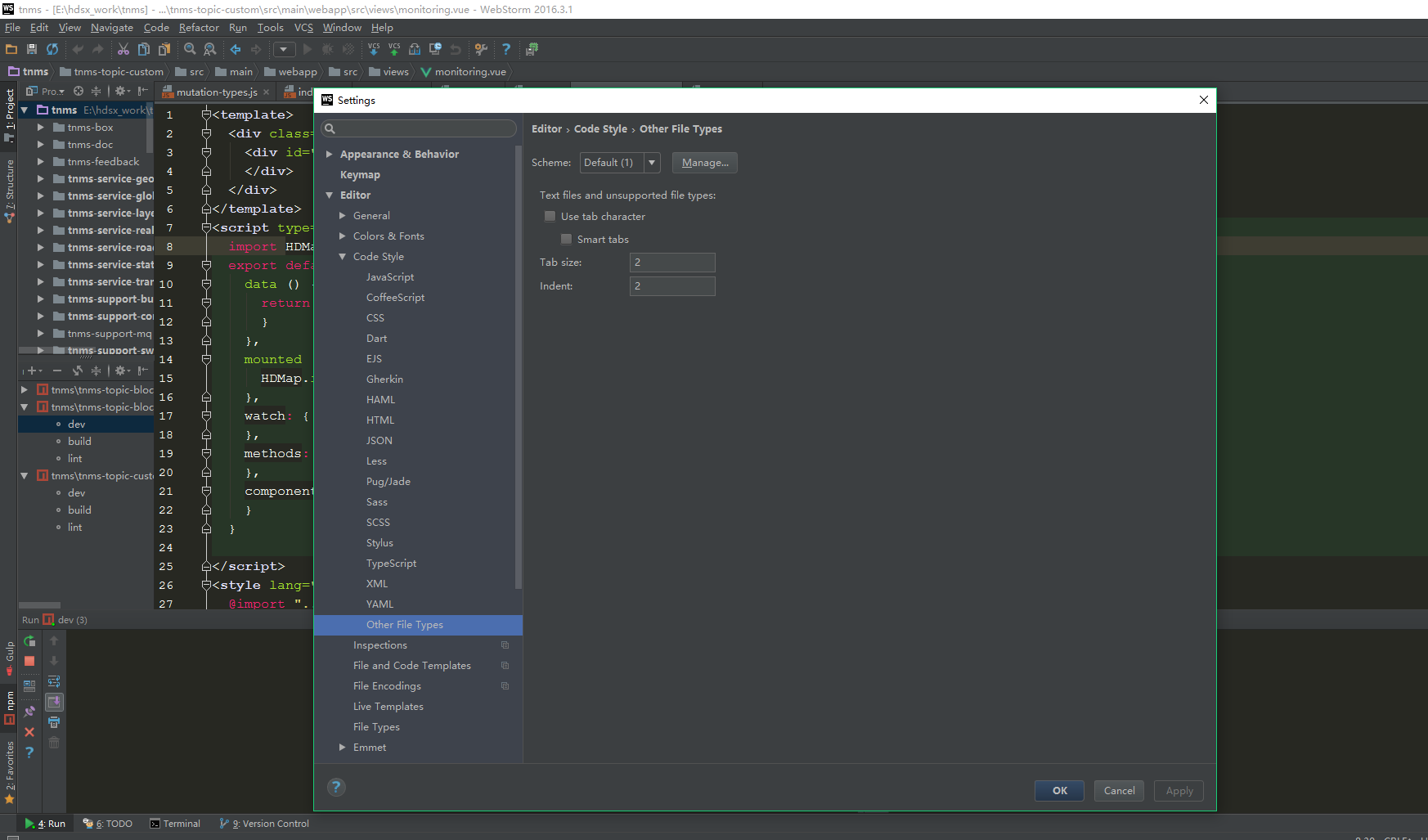 webstorm vue