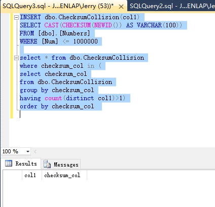 sql checksum