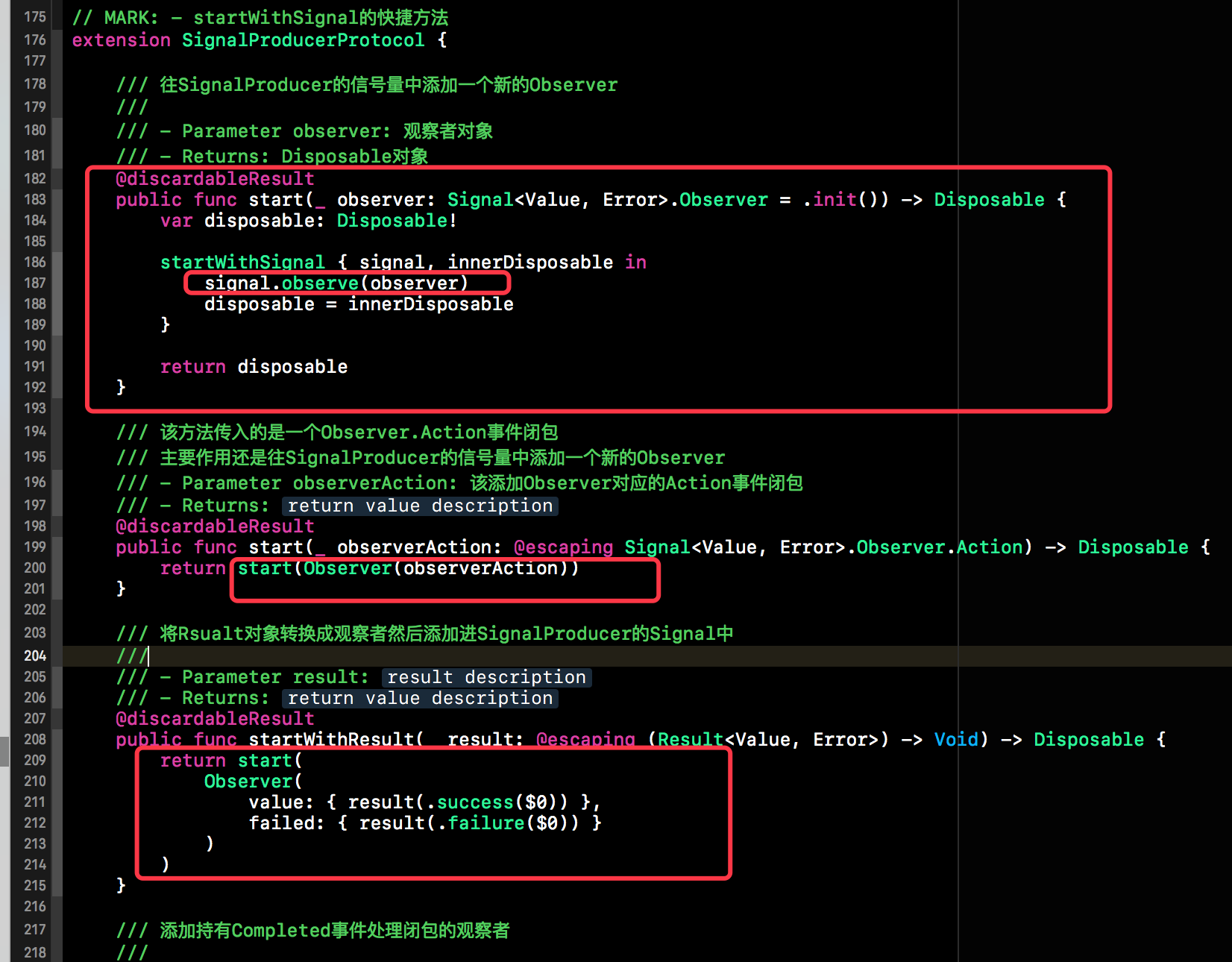 ReactiveSwift源码解析(九) SignalProducerProtocol延展中的Start、Lift系列方法的代码实现