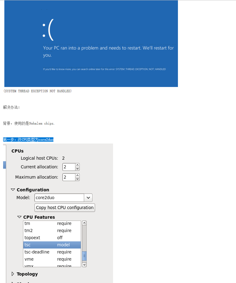 your PC ran into a problem and needs to restart system_thrread_exception_not_handled