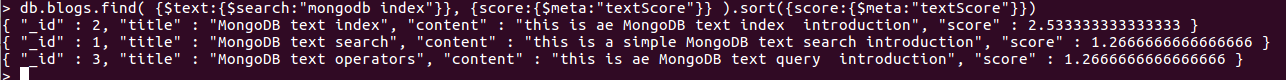 MongoDB之TextSearch简介