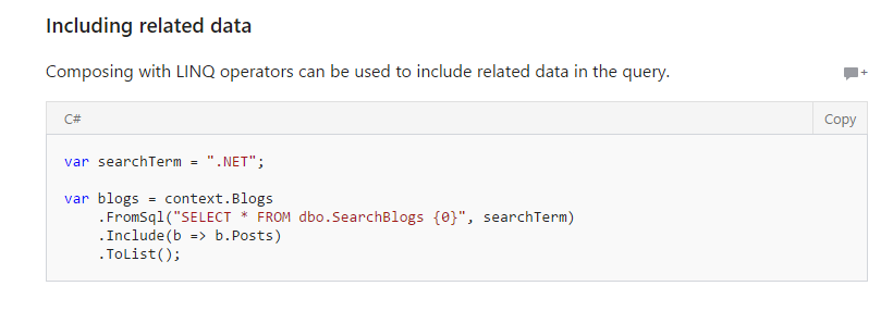 EntityFramework Core Raw SQL