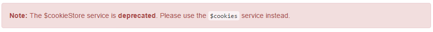 $cookieStore service is deprecated
