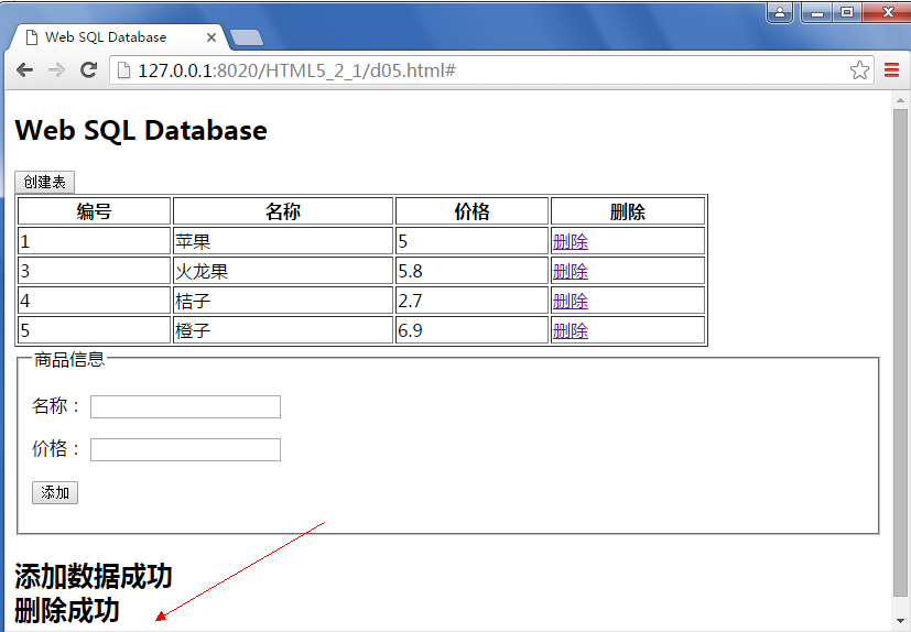 Html database. Web MSSQL.