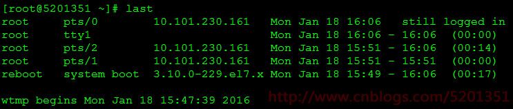 linux下last与lastb命令详解