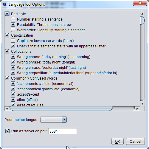 Language tool. Bad option.