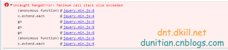 uncaught rangeerror maximum call stack size exceeded