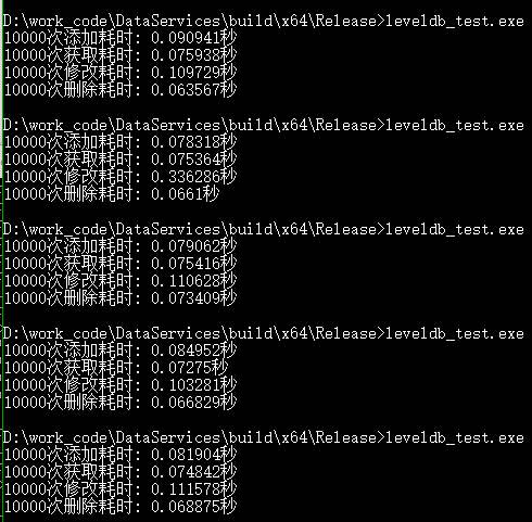 LevelDB 测试结果截图