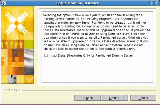 图 4. Domino V8 安装的只是安装数据目录界面