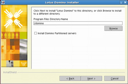 图 5. Domino V8 安装的程序文件安装目录界面