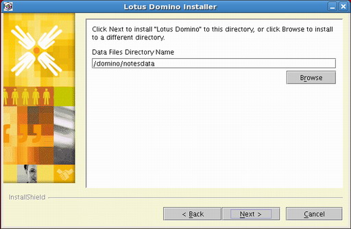 图 6. Domino V8 安装的数据文件安装目录界面