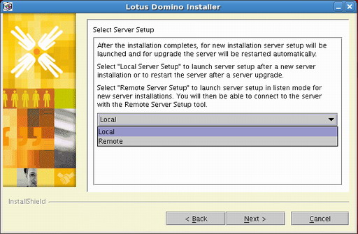 图 15. Domino V8 Express 安装的选择 Domino Server 配置类型界面