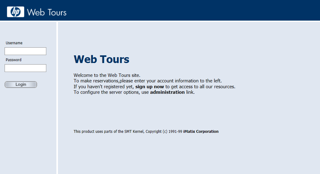 how to start hp web tours application