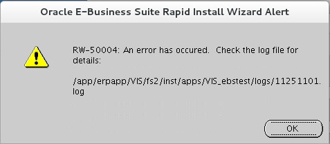 RW-50004 While Running adrunfmw during EBS 12.2 Installation