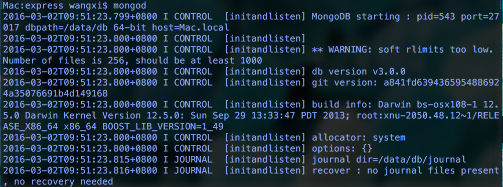 MongoDB非正常关闭后修复记录