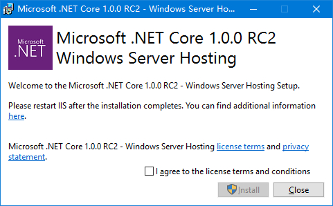 DotNetCore.1.0.0.RC2-WindowsHosting Install