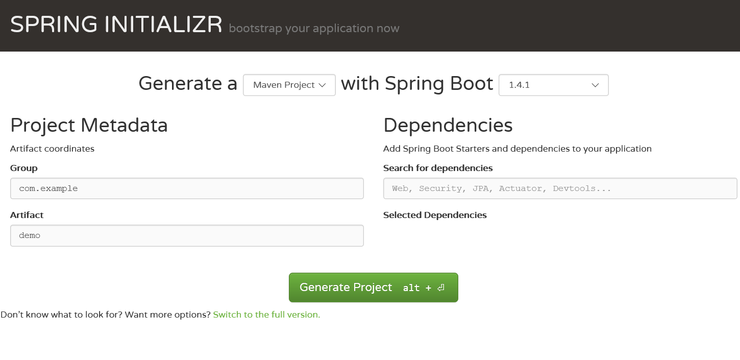 spring initializer网站