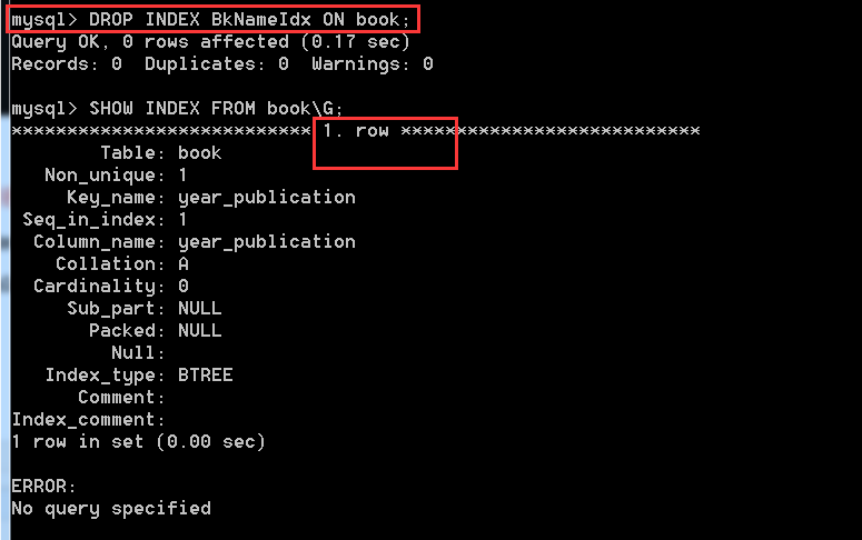 MySQL的索引解释