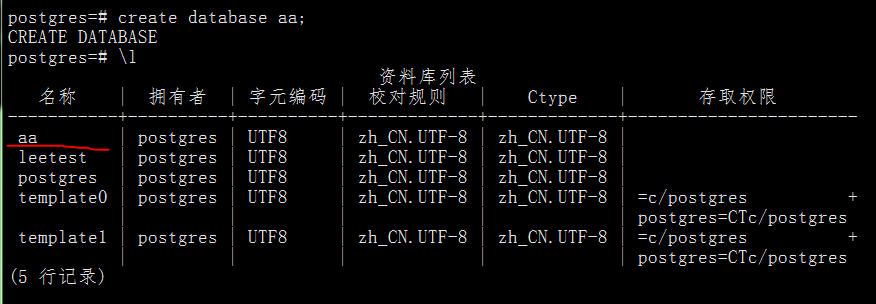 在linux系统下检查postgresql数据库安装，登录数据库及简单的查看数据库第4张